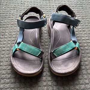 Teva Green and Black Sport Sandals with Adjustable Straps